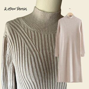 Gently Worn & Other Stories Turtleneck Sweater Knit Midi Dress Size Medium